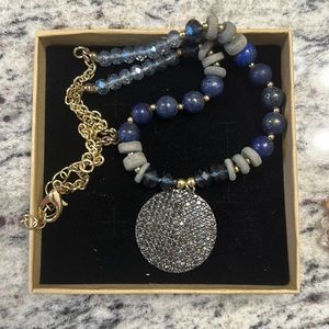Blue statement piece necklace